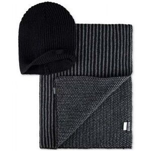 Kenneth Cole Reaction Men's 2-Piece Herringbone Wrap Scarf & Beanie Set